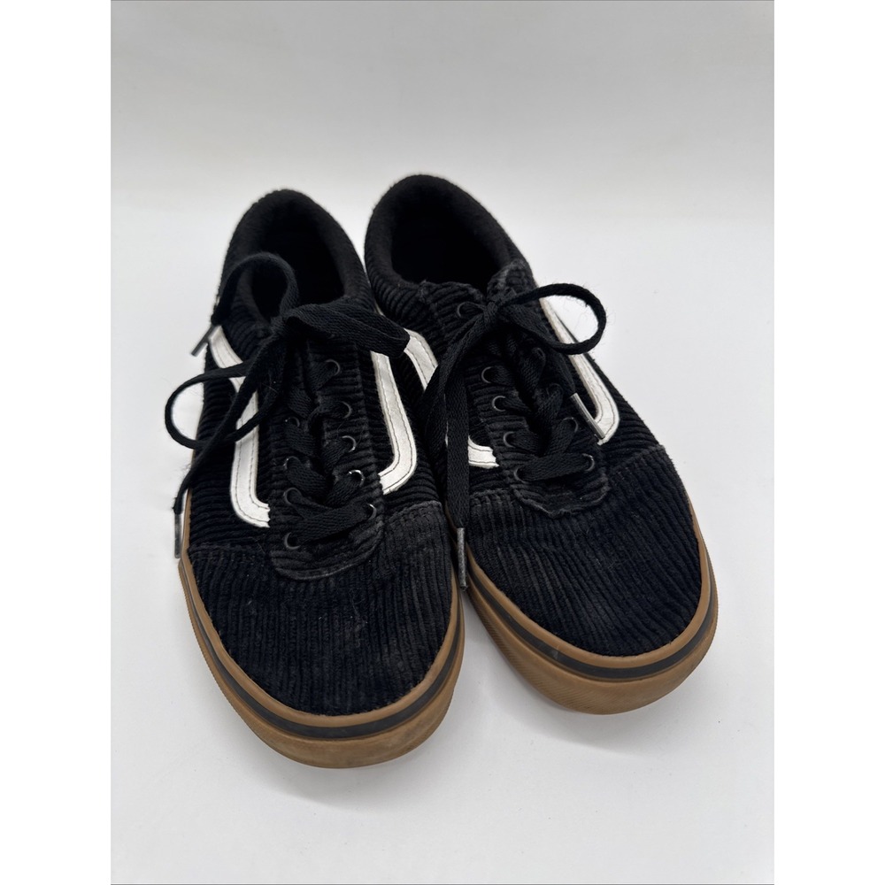 Vans Black Corduroy Youth Size 4 Sneaker Shoes